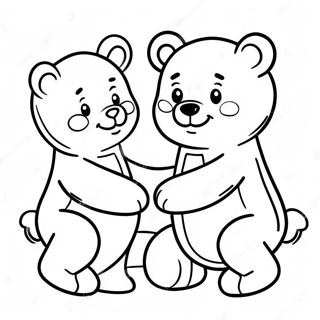 Cute Gummy Bears Playing Together Coloring Page 27414-24981