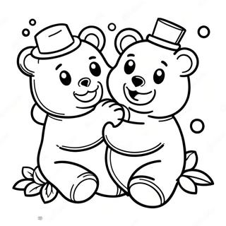 Cute Gummy Bears Playing Together Coloring Page 27414-24983