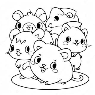 Cute Hamtaro With Friends Coloring Page 27434-24997