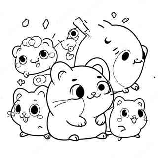 Cute Hamtaro With Friends Coloring Page 27434-24998