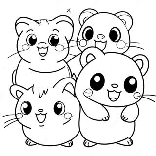 Cute Hamtaro With Friends Coloring Page 27434-24999