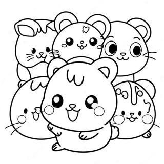 Cute Hamtaro With Friends Coloring Page 27434-25000