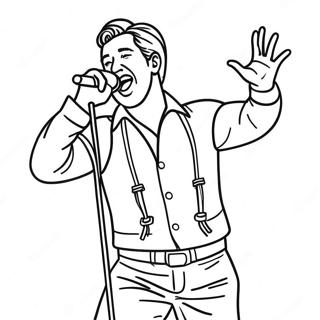 Famous Singer Performing On Stage Coloring Page 27444-25008