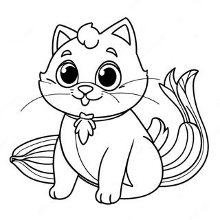 Playful Banana Cat Coloring Page 27474-25032