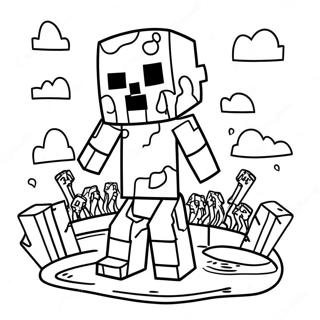 Minecraft Zombie Coloring Page 27533-25066