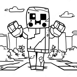 Minecraft Zombie Coloring Page 27533-25068