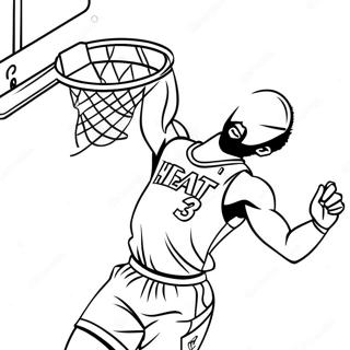 Miami Heat Basketball Player Dunking Coloring Page 27544-25077