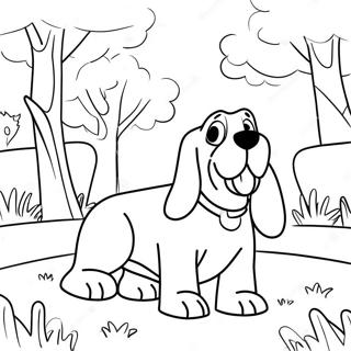 Playful Basset Hound In The Park Coloring Page 27584-25109