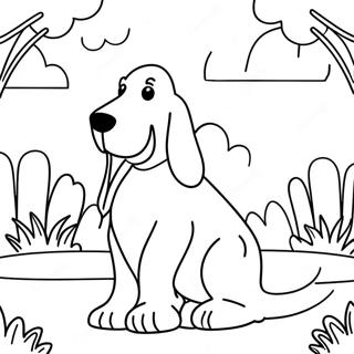 Playful Basset Hound In The Park Coloring Page 27584-25110