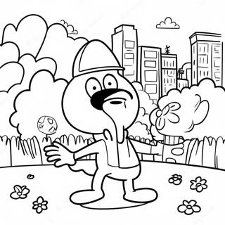 Lively Big City Greens Park Scene Coloring Page 2758-2247