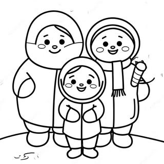 Happy Eskimo Family Coloring Page 27594-25118