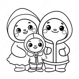 Happy Eskimo Family Coloring Page 27594-25119