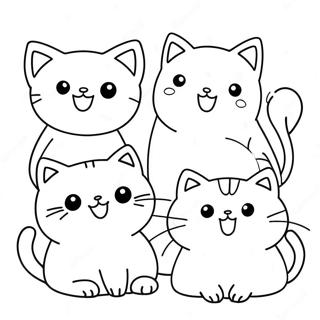 Kawaii Cats Coloring Pages