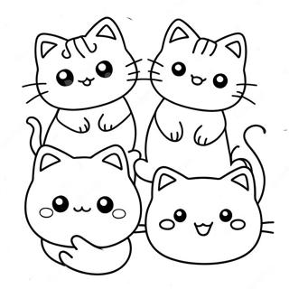 Kawaii Cats Coloring Page 27603-25124