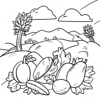 Shavuot Harvest Scene Coloring Page 27624-25142