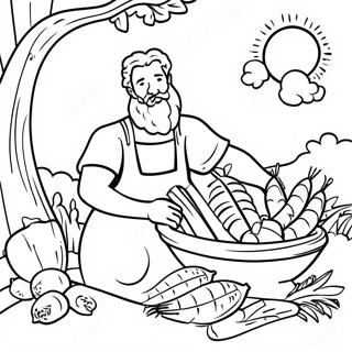 Shavuot Harvest Scene Coloring Page 27624-25143