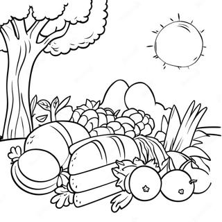 Shavuot Harvest Scene Coloring Page 27624-25144