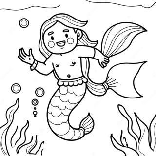 Merman Underwater Adventure Coloring Page 27643-25155