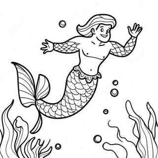 Merman Underwater Adventure Coloring Page 27643-25156