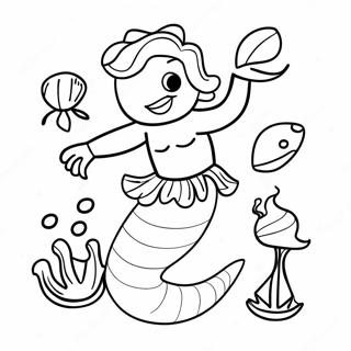 Colorful Merman With Shells Coloring Page 27644-25157