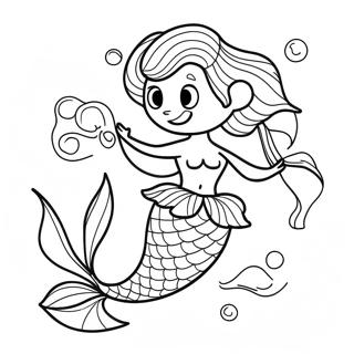 Colorful Merman With Shells Coloring Page 27644-25158