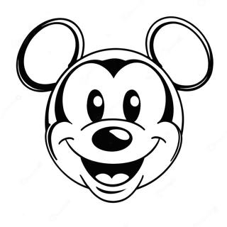 Happy Mickey Mouse Face Coloring Page 27674-25181