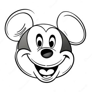 Happy Mickey Mouse Face Coloring Page 27674-25183