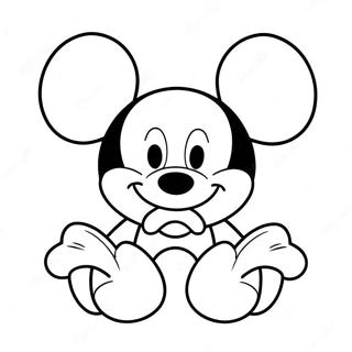 Happy Mickey Mouse Face Coloring Page 27674-25184