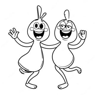 Funny Peely Dancing Coloring Page 27684-25192