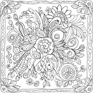 Traditional Russian Folk Art Coloring Page 27714-25215