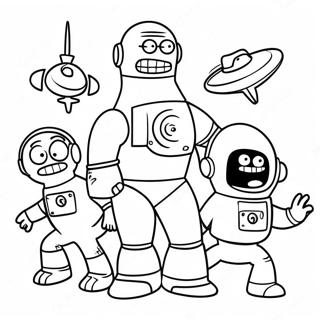 Futurama Characters In Space Coloring Page 27734-25230