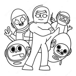 Futurama Characters In Space Coloring Page 27734-25231