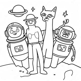 Futurama Characters In Space Coloring Page 27734-25232