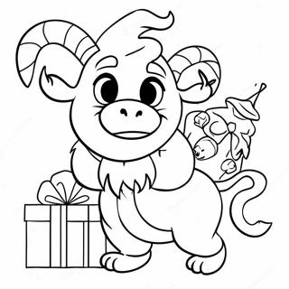 Playful Krampus With Gifts Coloring Page 27744-25238