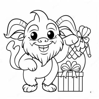 Playful Krampus With Gifts Coloring Page 27744-25240