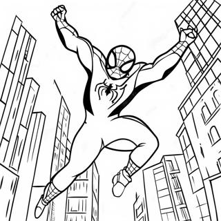 Miles Morales Swinging Through The City Coloring Page 27764-25253