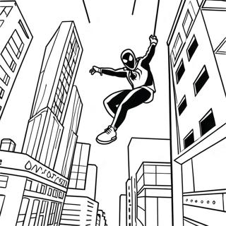 Miles Morales Swinging Through The City Coloring Page 27764-25255