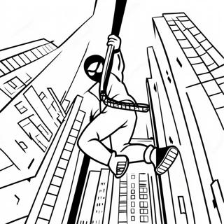 Miles Morales Swinging Through The City Coloring Page 27764-25256