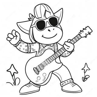 Cool Rockstar Playing Guitar Coloring Page 27784-25269