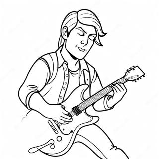 Cool Rockstar Playing Guitar Coloring Page 27784-25271