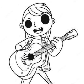 Cool Rockstar Playing Guitar Coloring Page 27784-25272