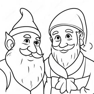 Santa And Elf Coloring Pages