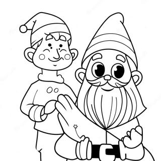 Santa And Elf Coloring Page 27803-25282