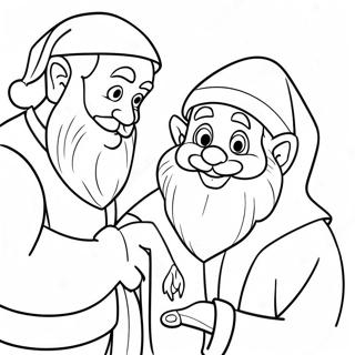 Santa And Elf Coloring Page 27803-25284