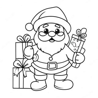 Jolly Santa With Gifts Coloring Page 27804-25285