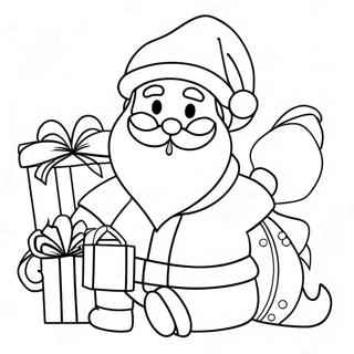 Jolly Santa With Gifts Coloring Page 27804-25287