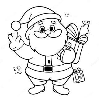 Jolly Santa With Gifts Coloring Page 27804-25288