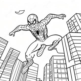 Spider Man Swinging Through The City Coloring Page 27865-25325