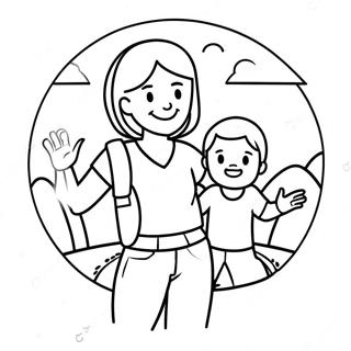 Adventurous Mom And Son Coloring Page 27875-25335