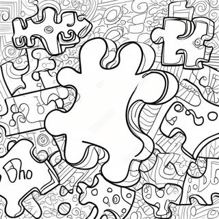 Colorful Puzzle Pieces Autism Coloring Page 2788-2270